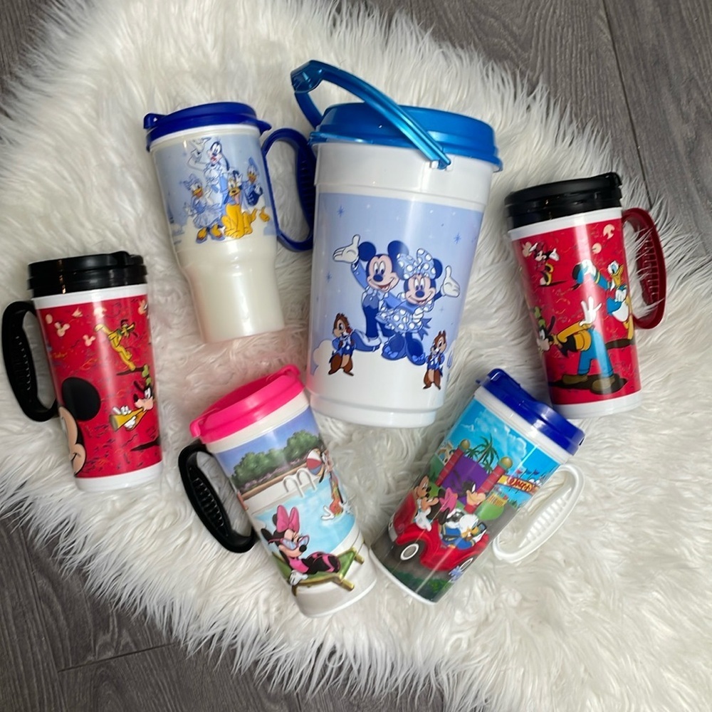 Walt Disney mugs and popcorn bucket bundle